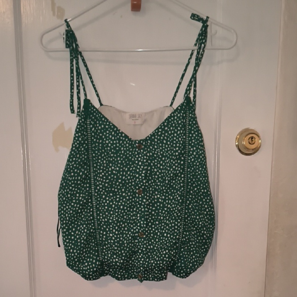 Sienna Sky | Emerald and Cream Polka Dot Camisole